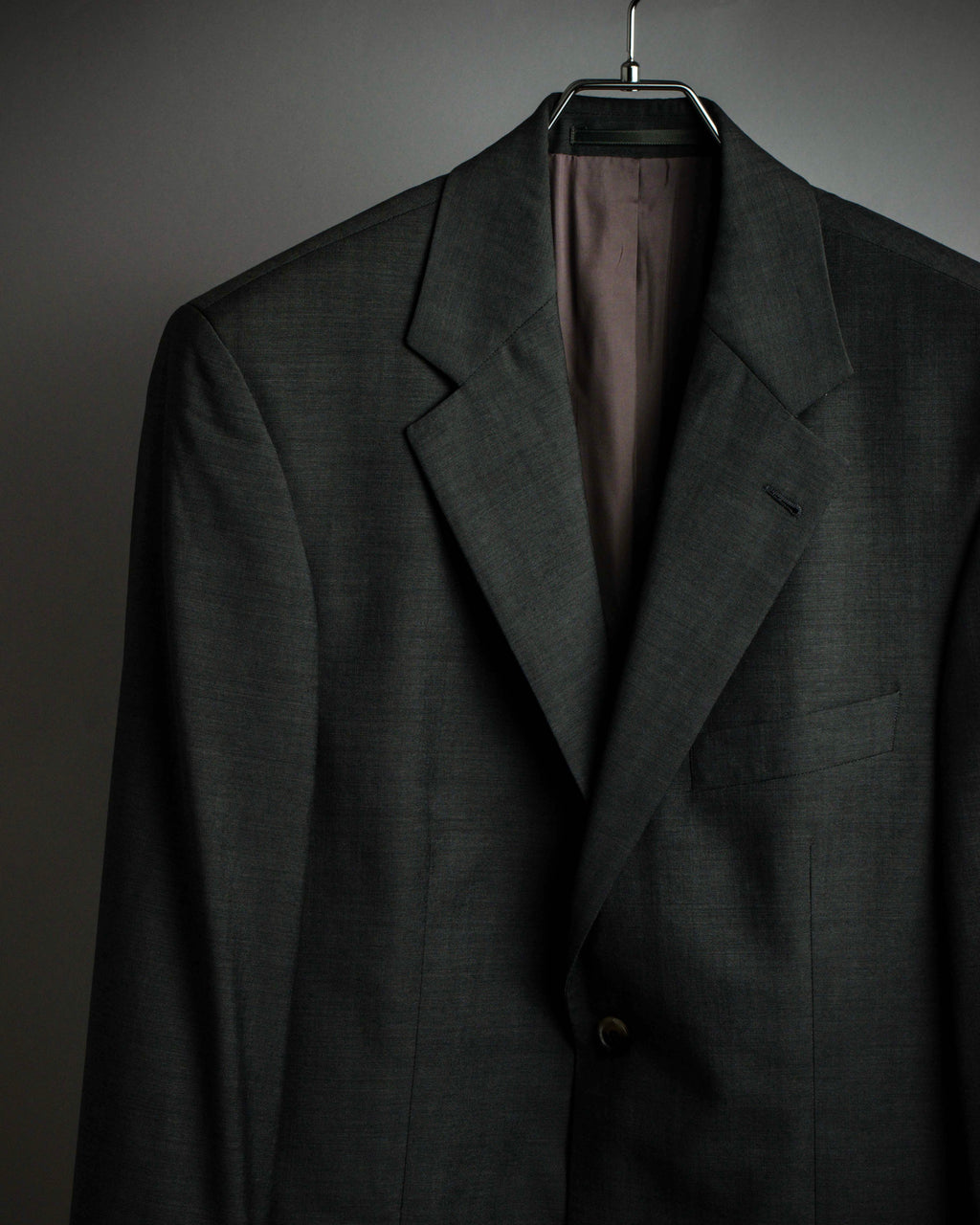 "HUGO BOSS" Fine-gauge wool khaki gray set up