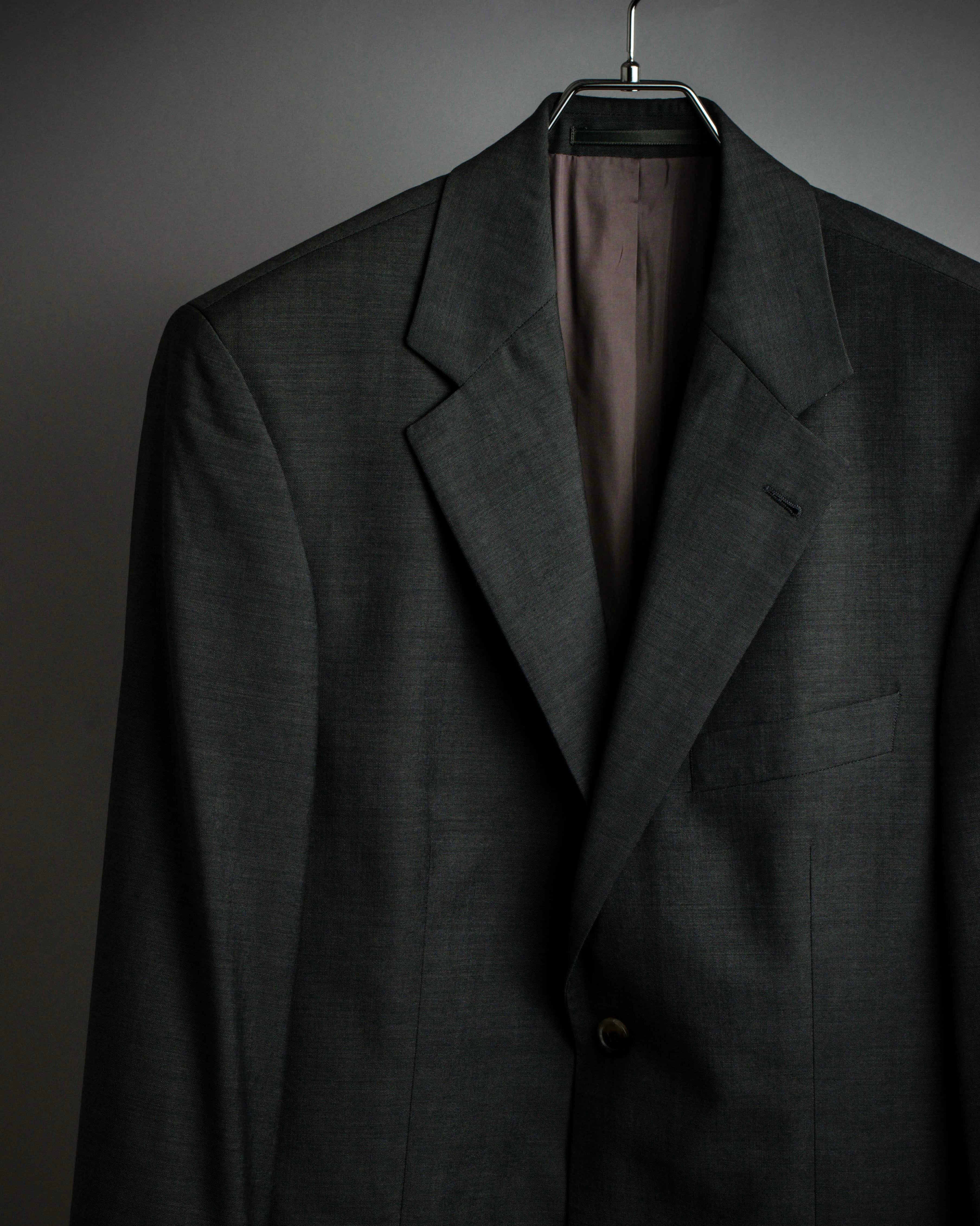 "HUGO BOSS" Fine-gauge wool khaki gray set up