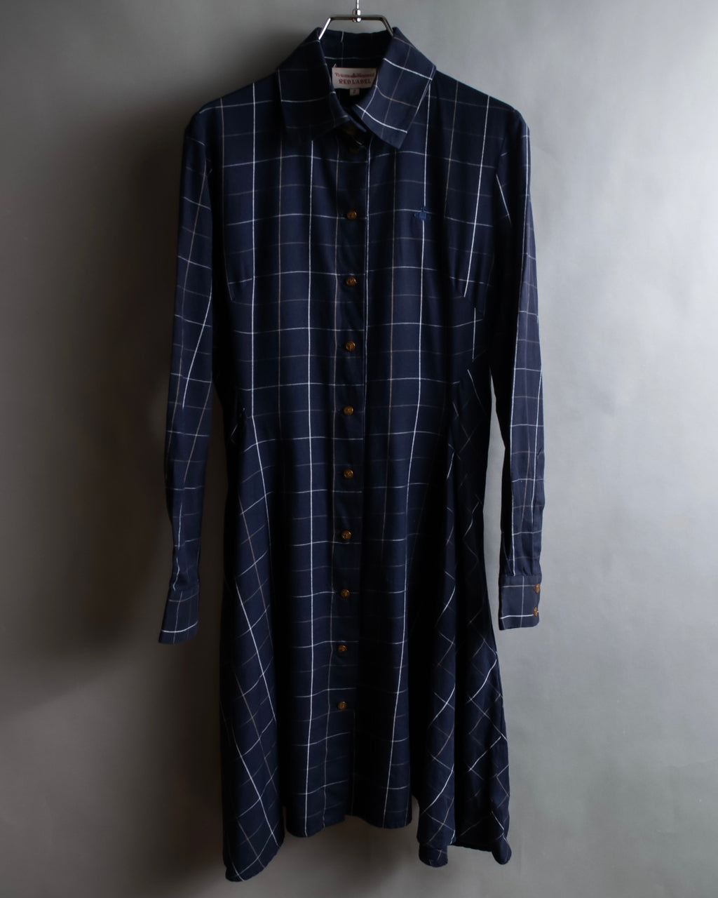 "Vivienne Westwood RED LABEL"
Windowpane print long shirt dress
