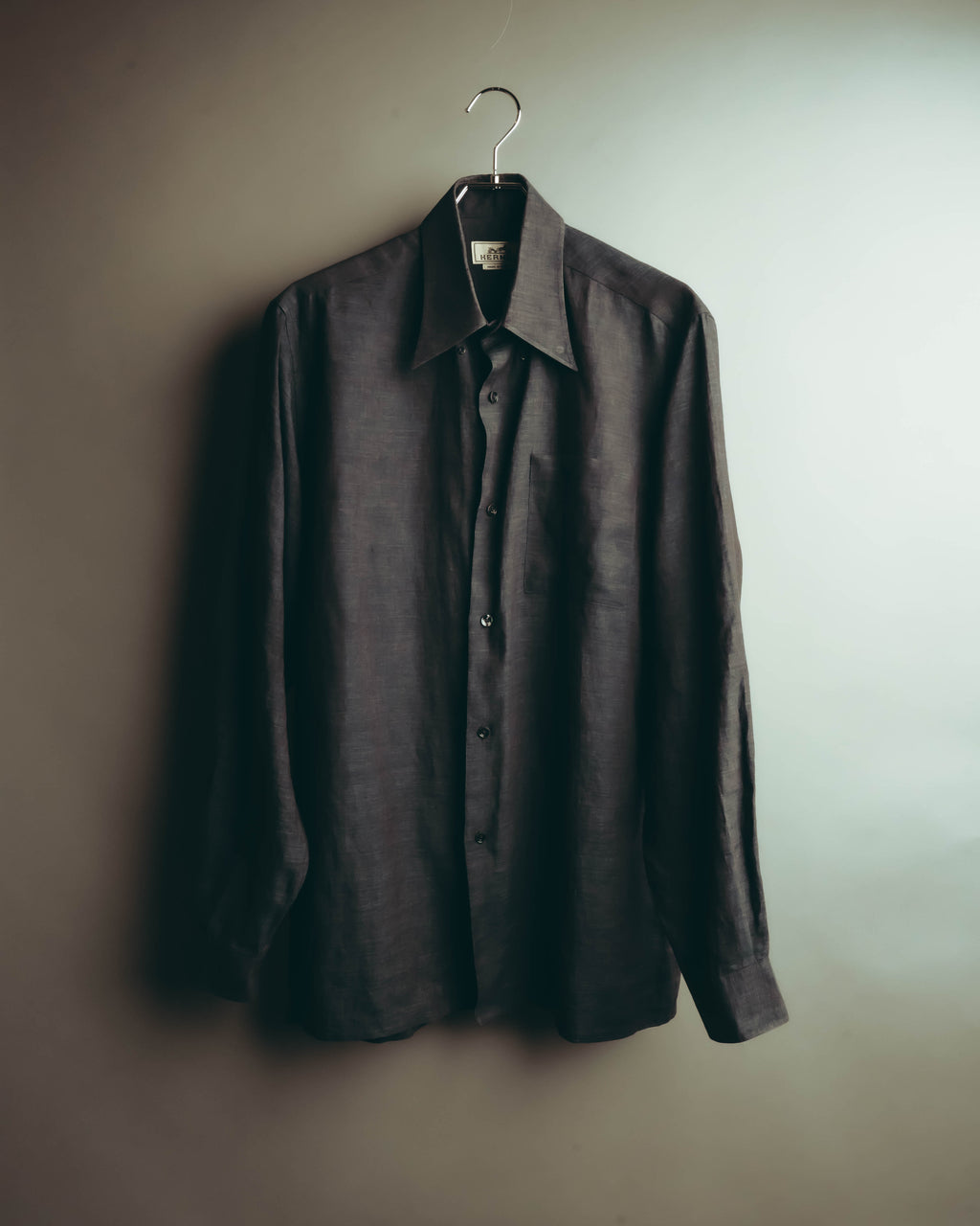 -SPECIAL- “HERMES” 90’s-00’s wide-collar linen shirt