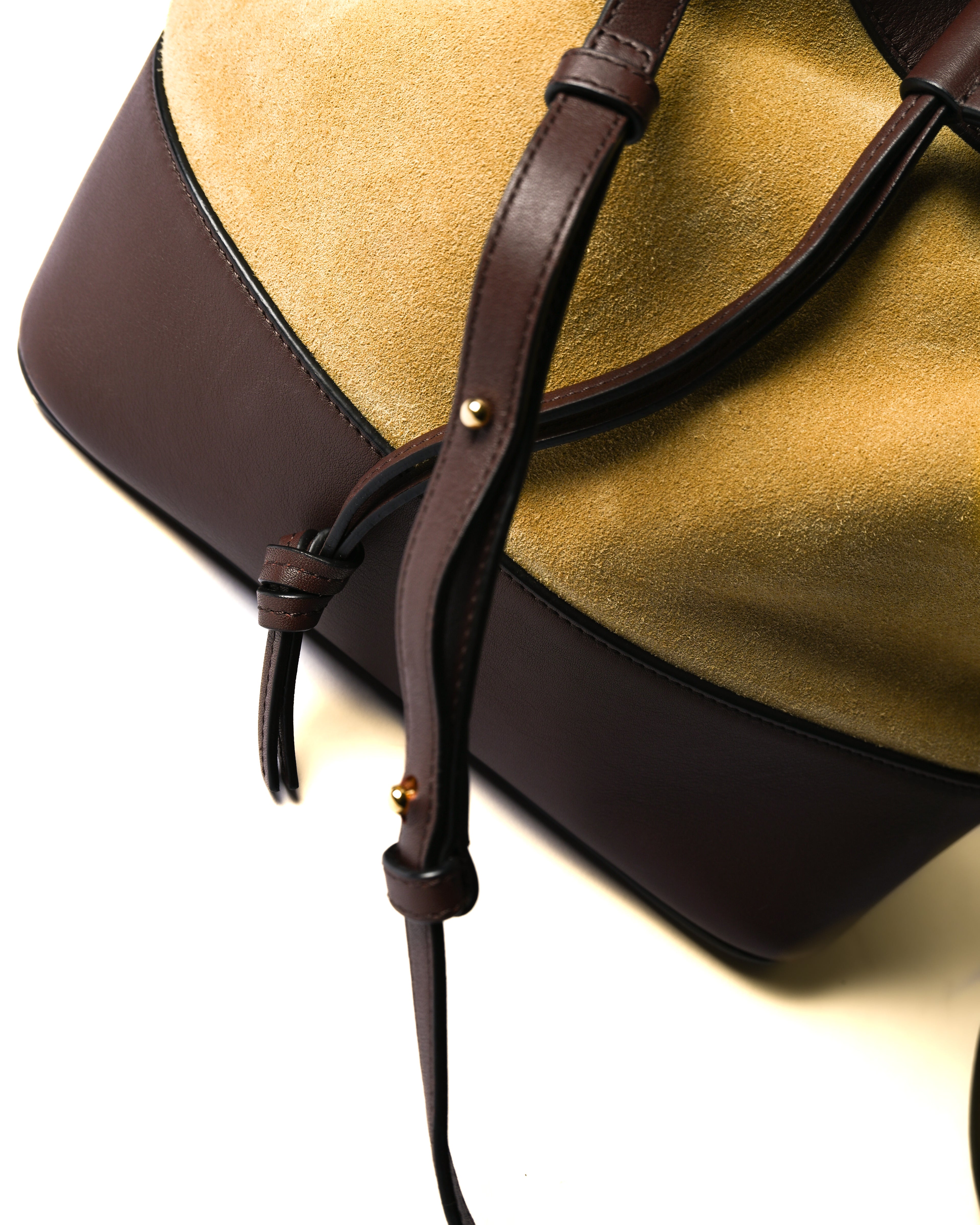 LOEWE/ “Midnight” Suede Mixed Drawstring Shoulder Bag