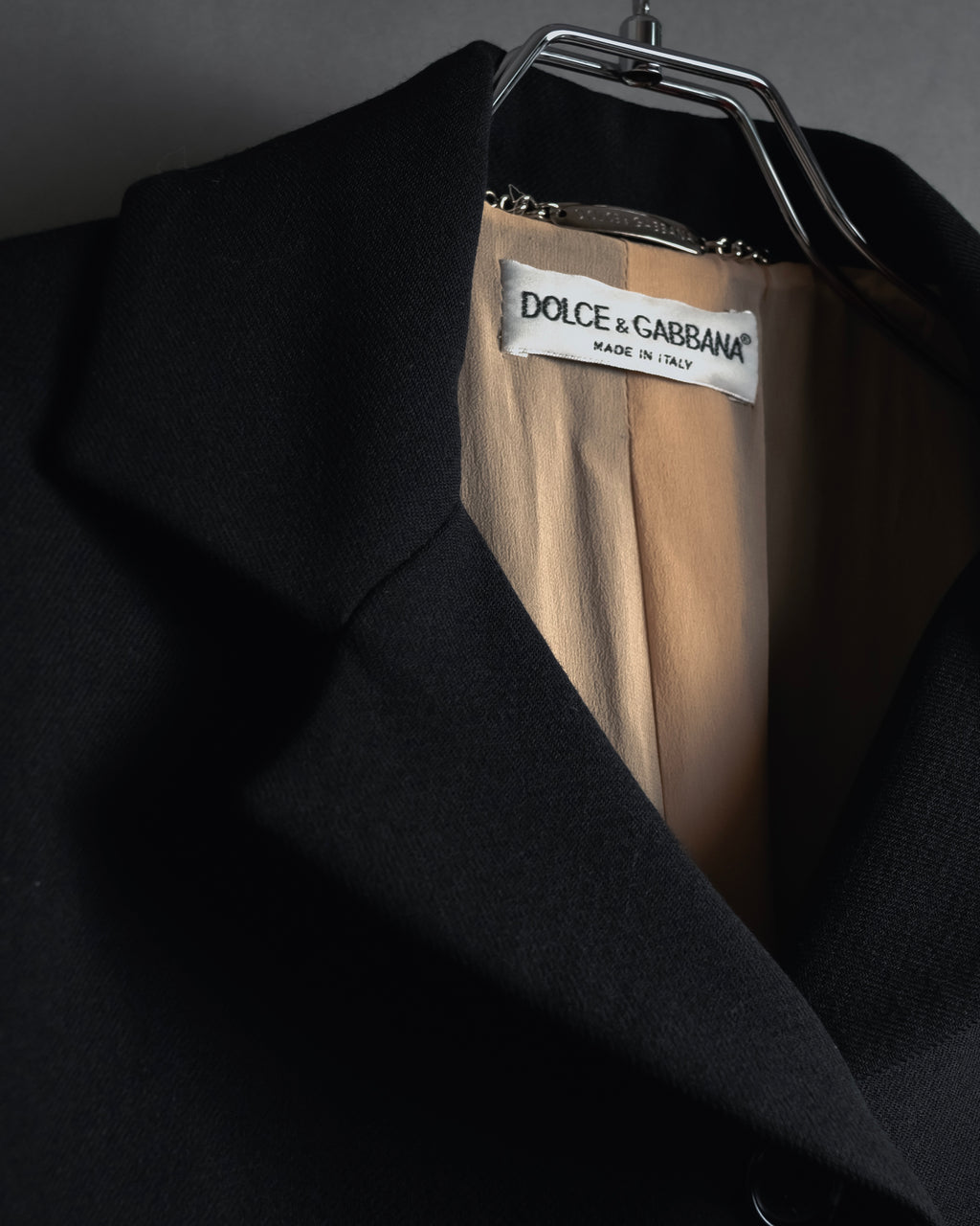 Abrigo de lana de sastrería minimalista de los años 90-00 de Dolce & Gabbana