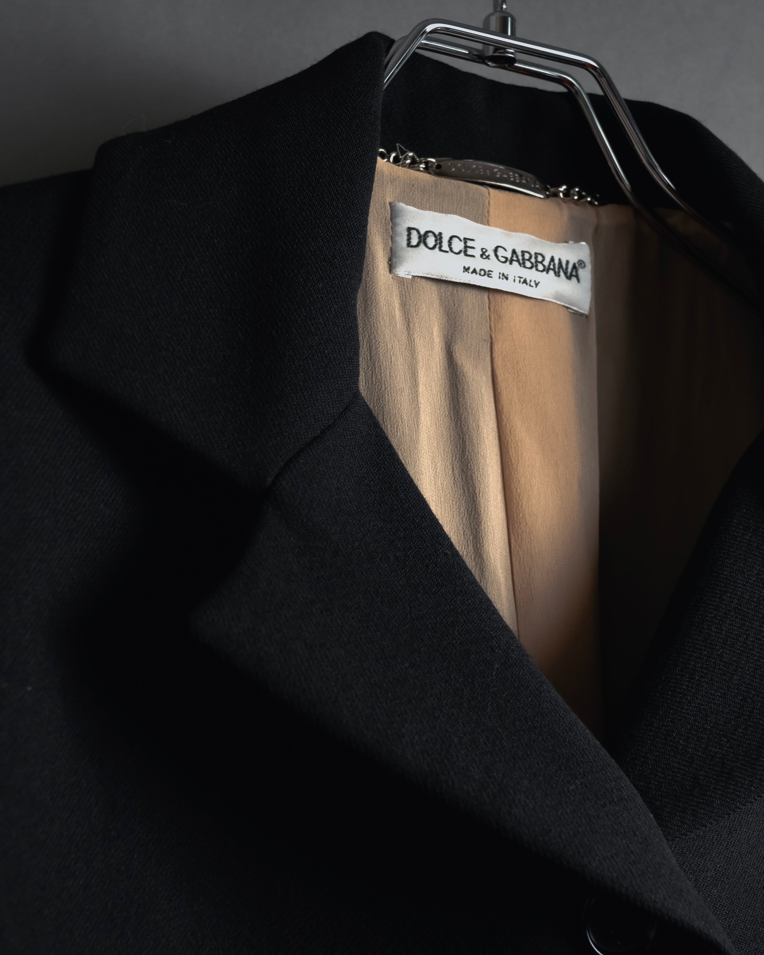 Abrigo de lana de sastrería minimalista de los años 90-00 de Dolce & Gabbana