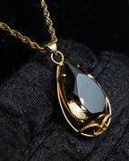 "VALENTINO" Smoky quartz teardrop design necklace