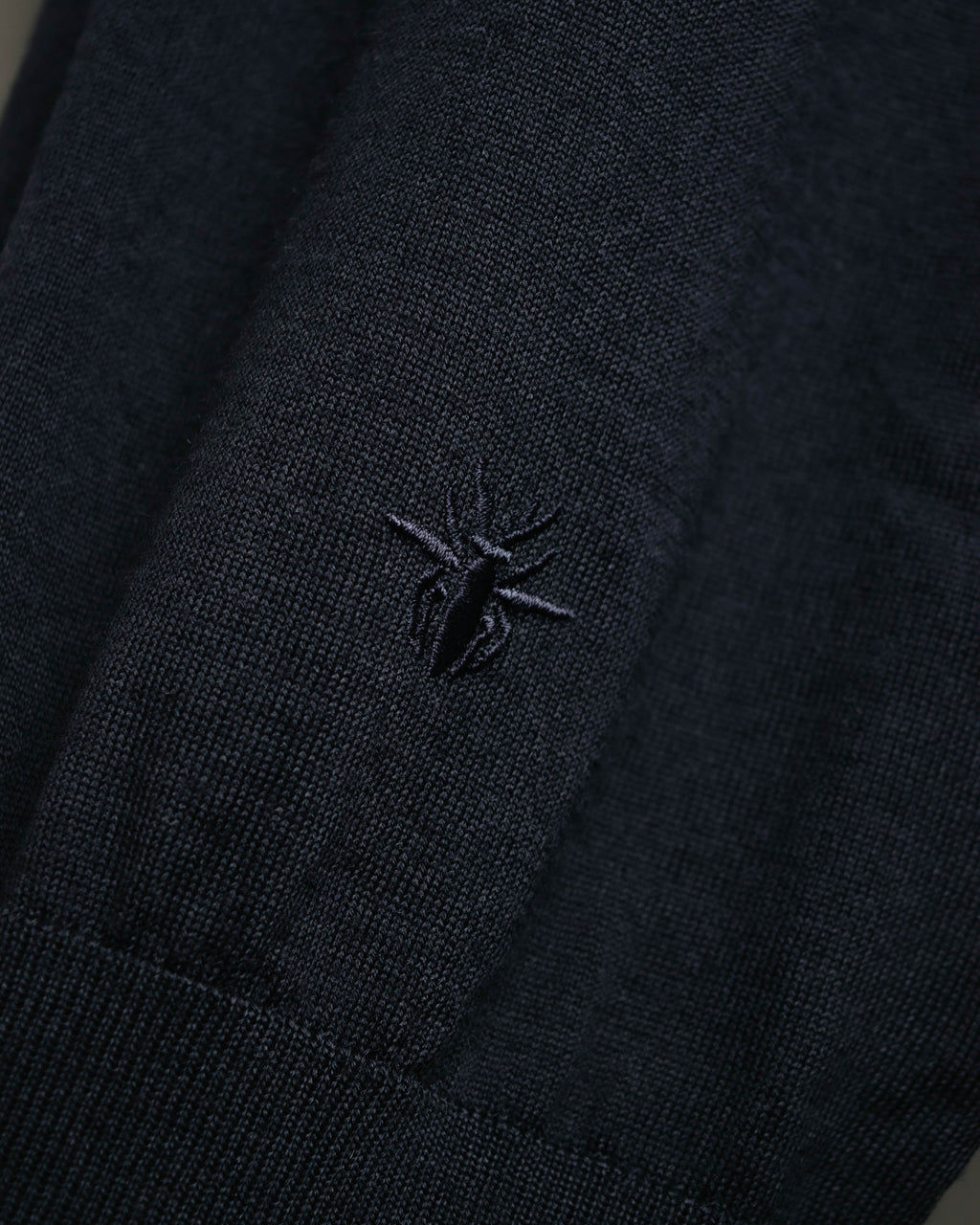 "DIOR" 2010's Minimal bee embroidered wool crewneck sweater