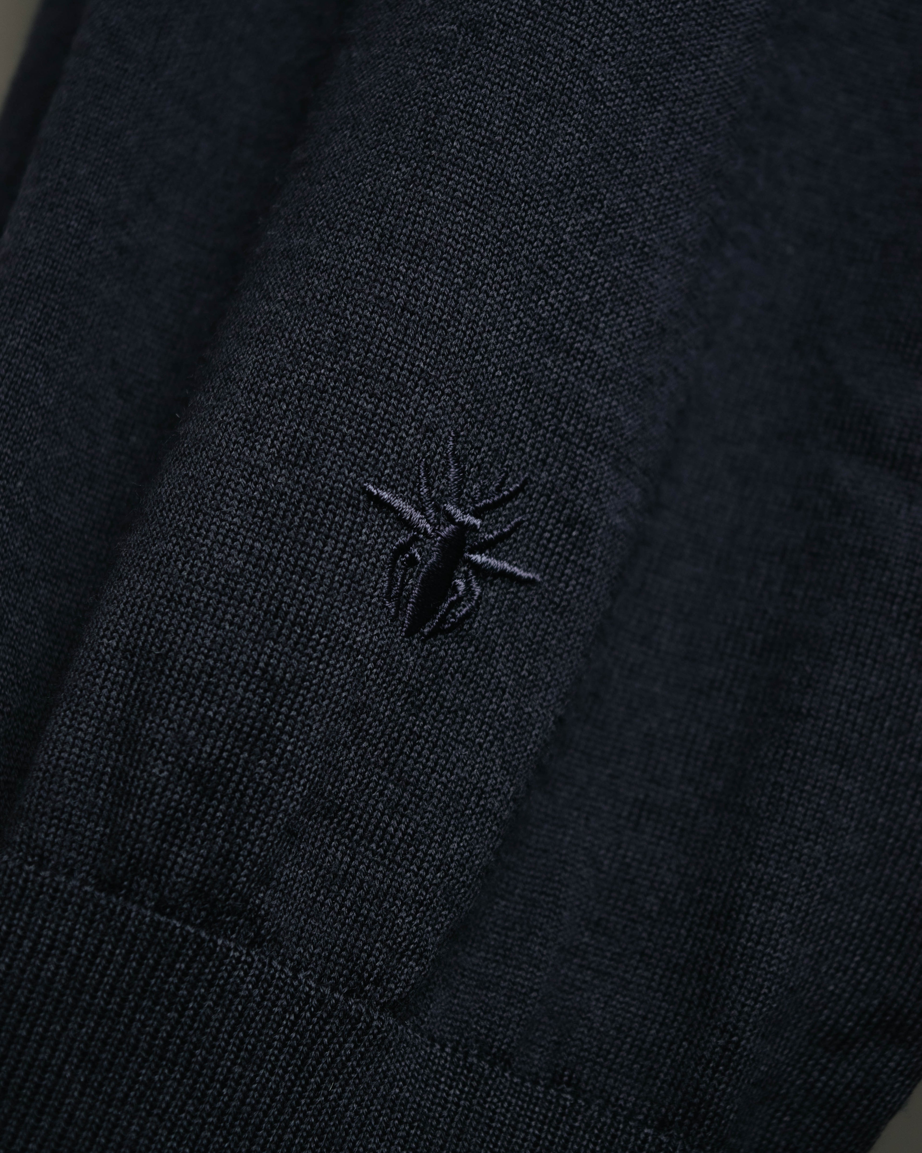 "DIOR" 2010's Minimal bee embroidered wool crewneck sweater
