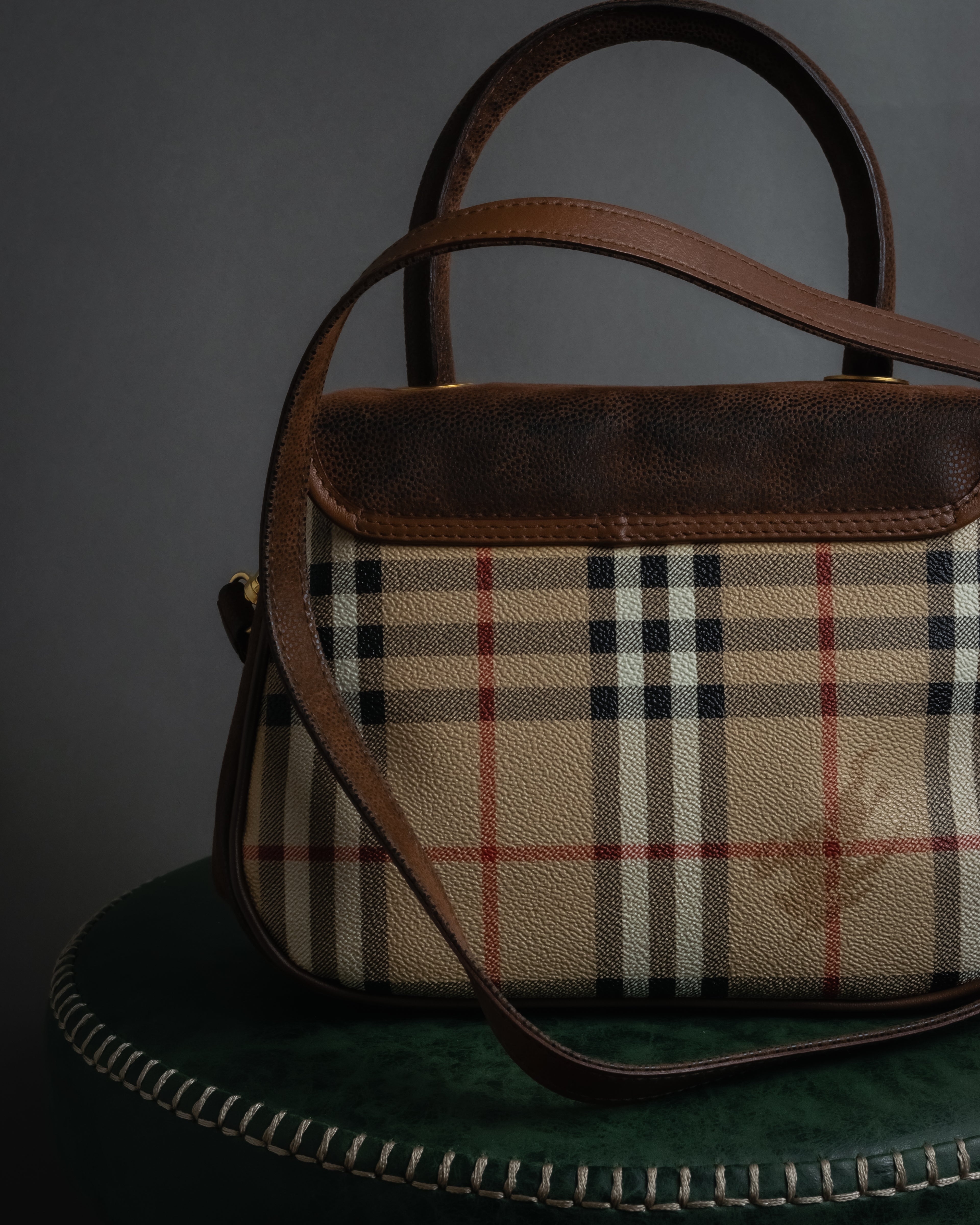 "BURBERRYS" 90’s PVC＆leather 2-way bag