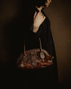 –SPECIAL– "Salvatore Ferragamo" 00’s calf hair gancini rattan accent handbag