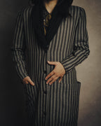 -SPECIAL- “GUCCI” 80’s-90’s Textured striped shawl collar long coat