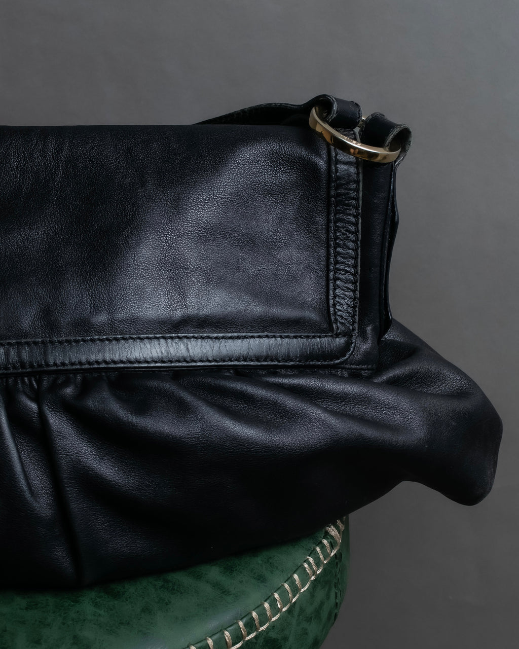 "FENDI" Gathered design leather one-shoulder bag