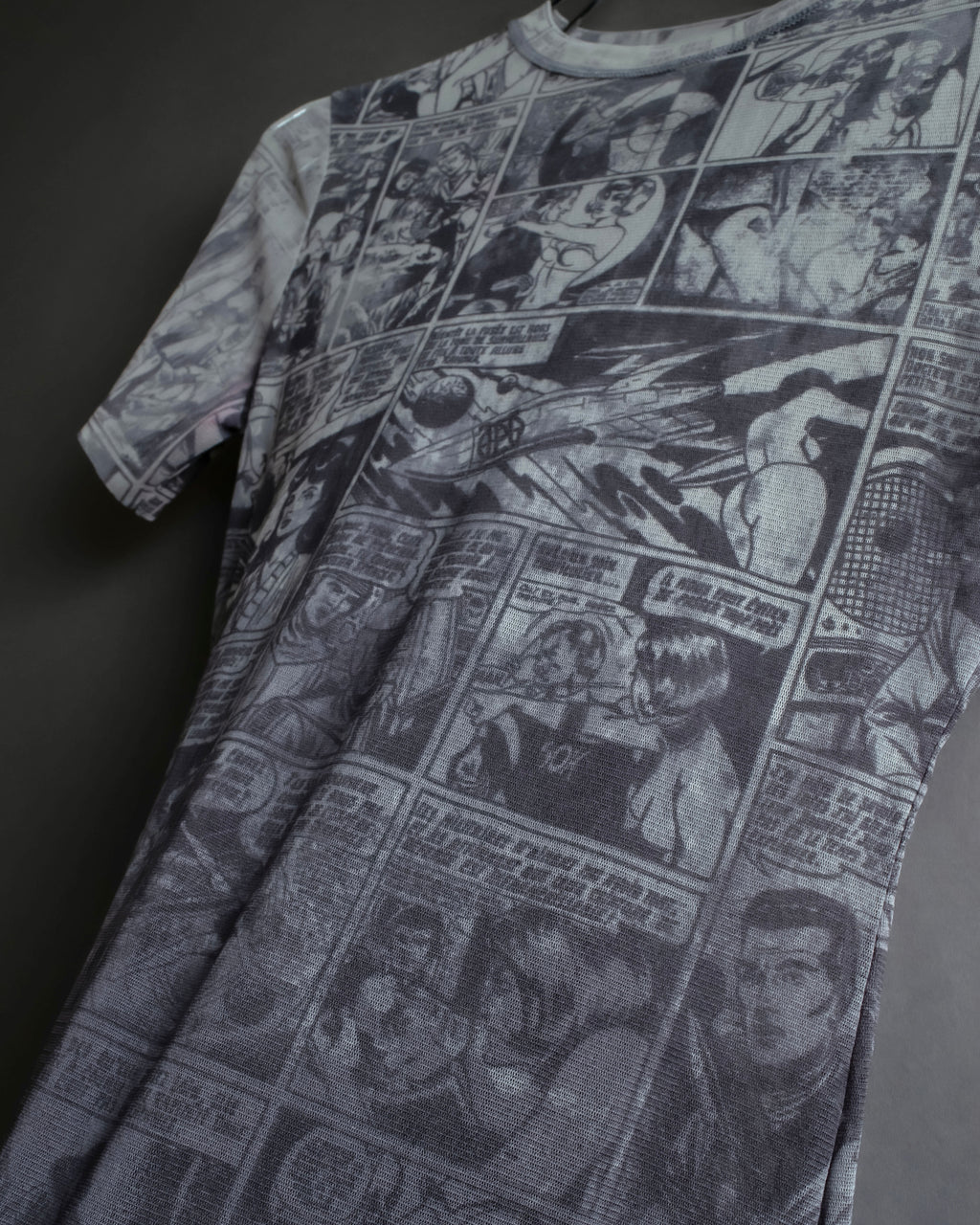 "JEAN PAUL GAULTIER JEANS" American comic book motif sheer short length pullover