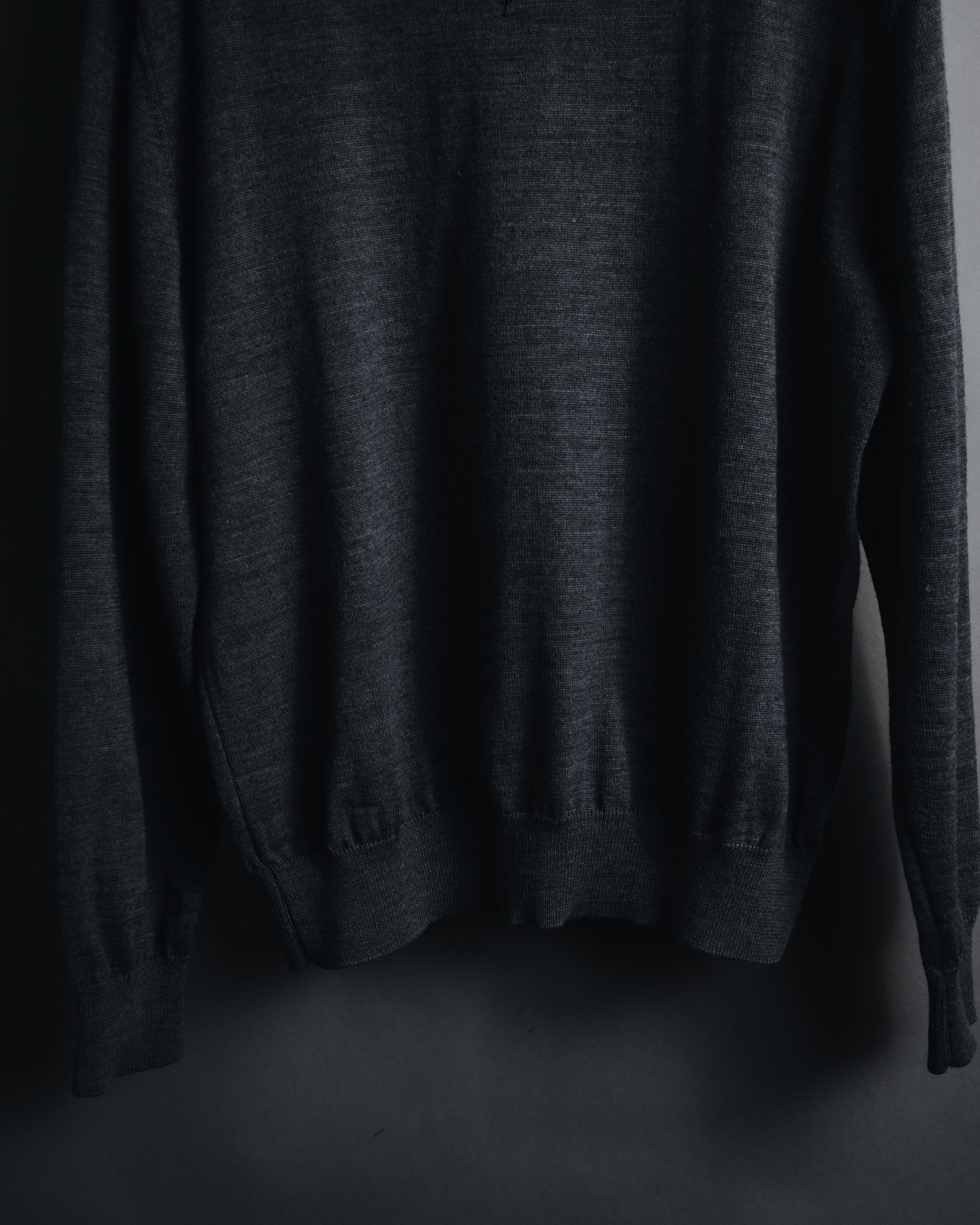 "YVES SAINT LAURENT" 80’s-90’s embroidered logo wool knit sweater