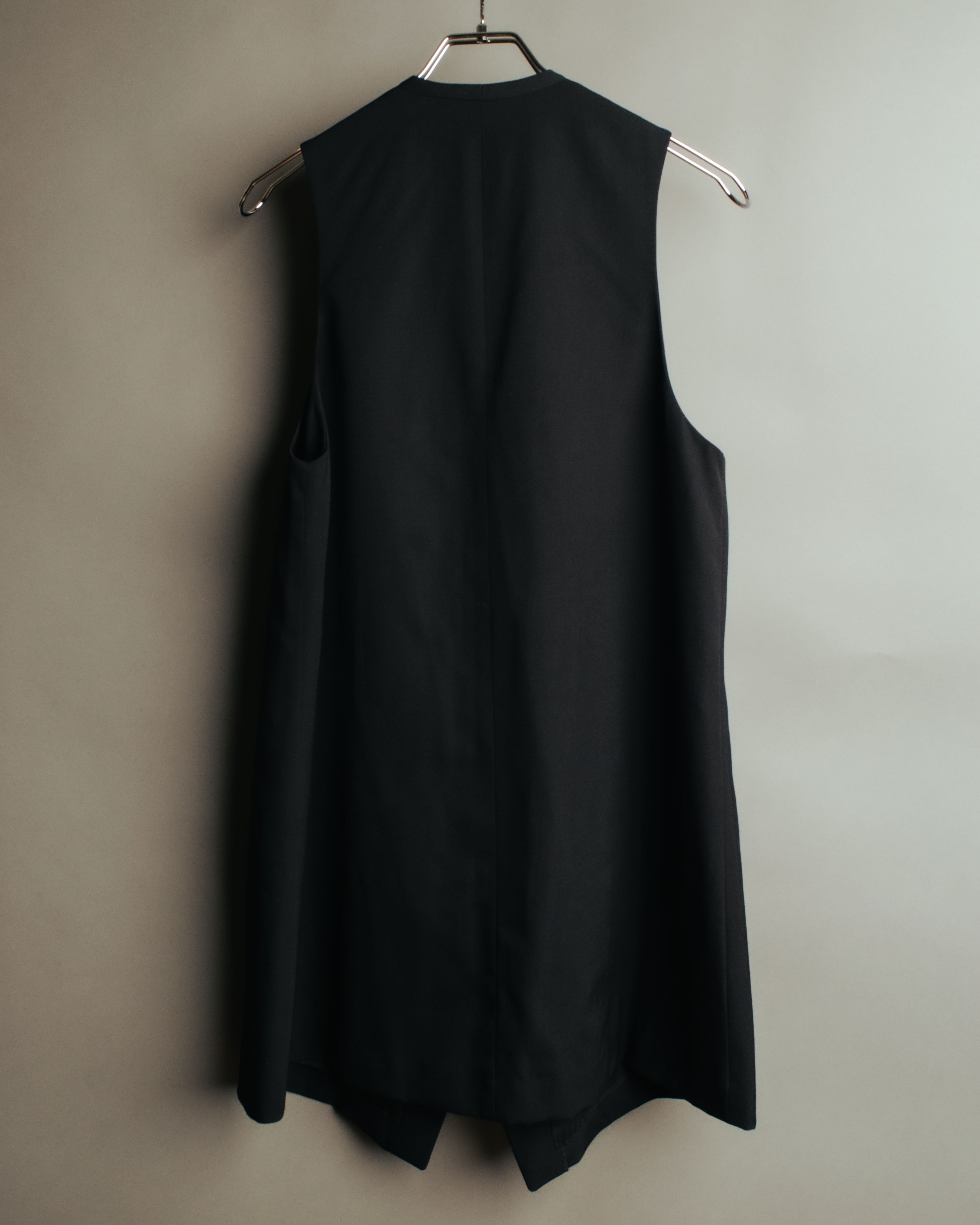 -SPECIAL- “Y’s” 90’s long tailored leather-trimmed vest