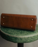 “Catsbro” 00’s-10’s Patinated equestrian leather handbag