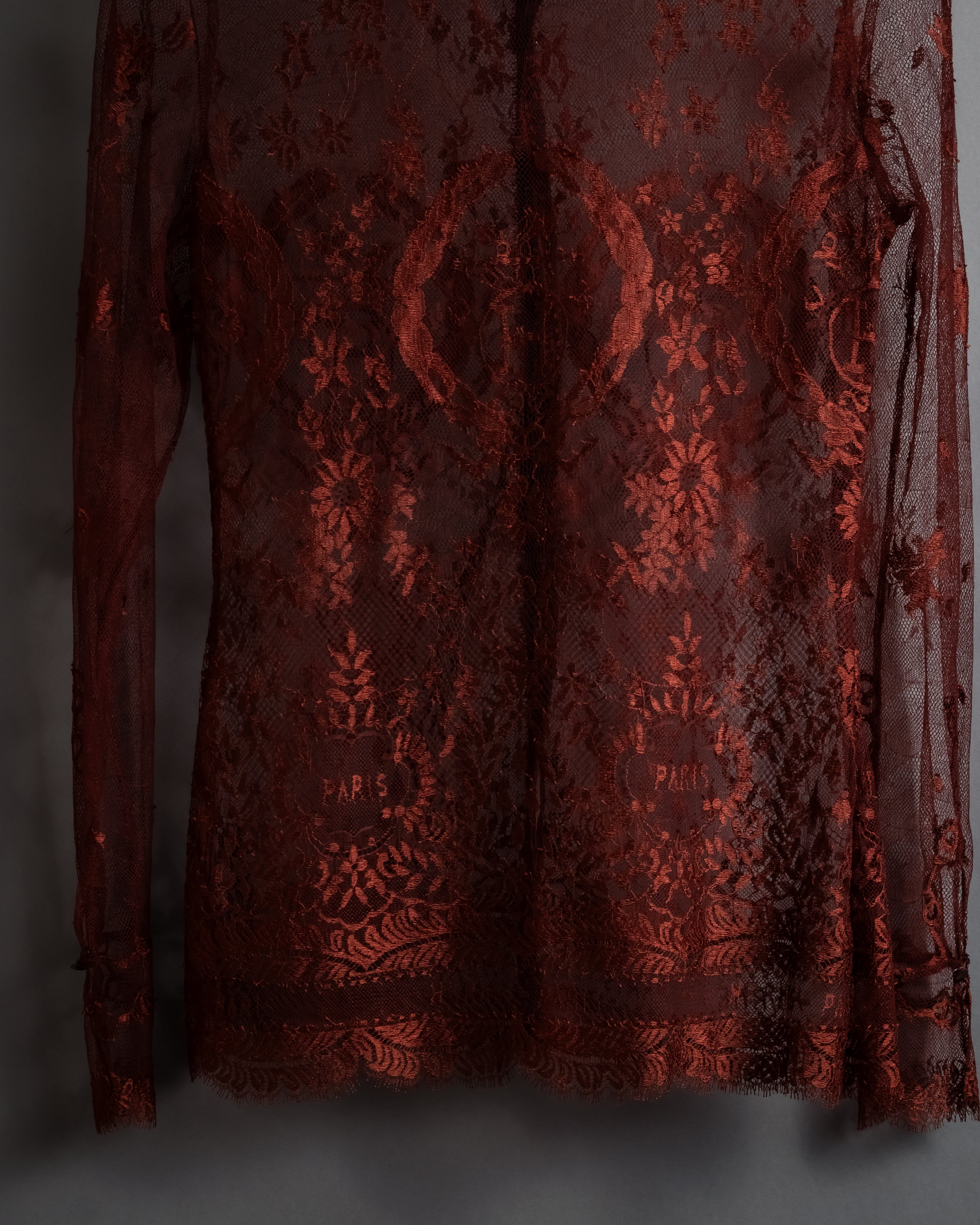 -SPECIAL- "HERMES" 00's Jean-Paul Gaultier Era Engineered Lace Shirt