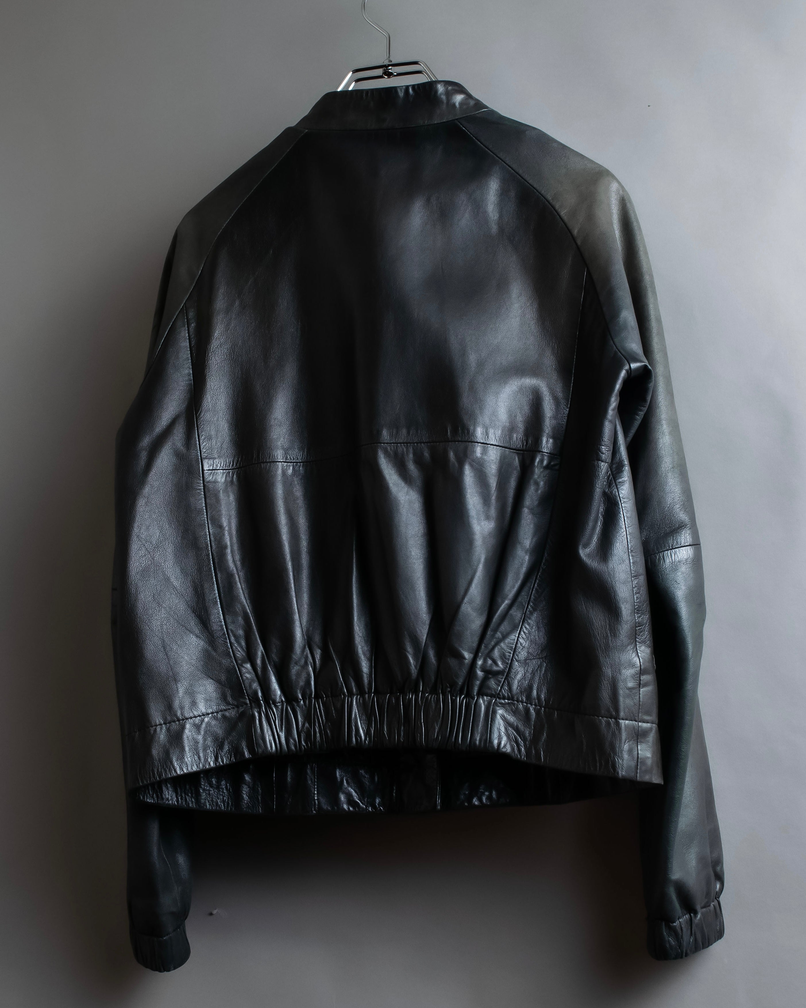 "PAUL SMITH" 100% sheep skin no collar leather jacket