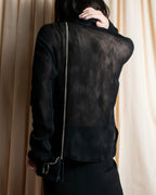 "ISSEY MIYAKE" Layered design high neck delicate knit