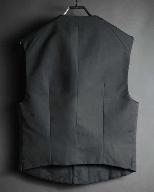 “PRADA” 2012SS poplin minimalist tailored gilet