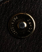 "GUCCI" Bar-shaped fastener design leather shoulder bag