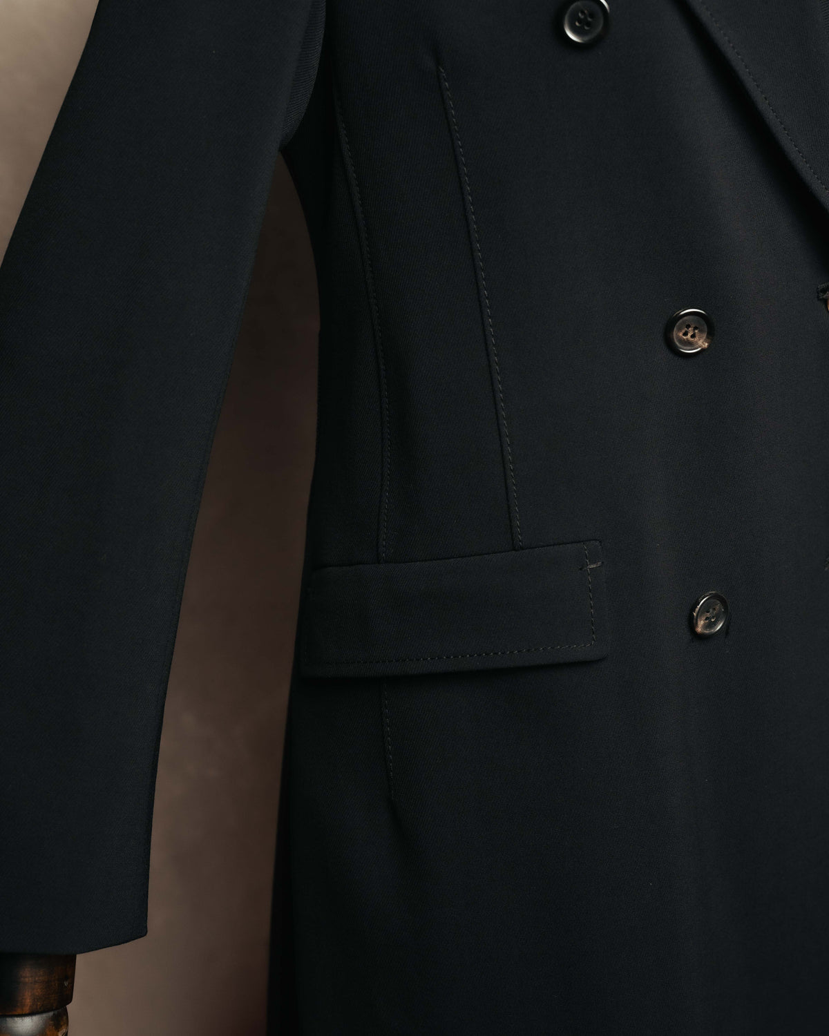 "PRADA" 00's-10's Belted double-breasted wool coat