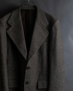 "YVES SAINT LAURENT" Glen plaid oversized wool tailored jacket