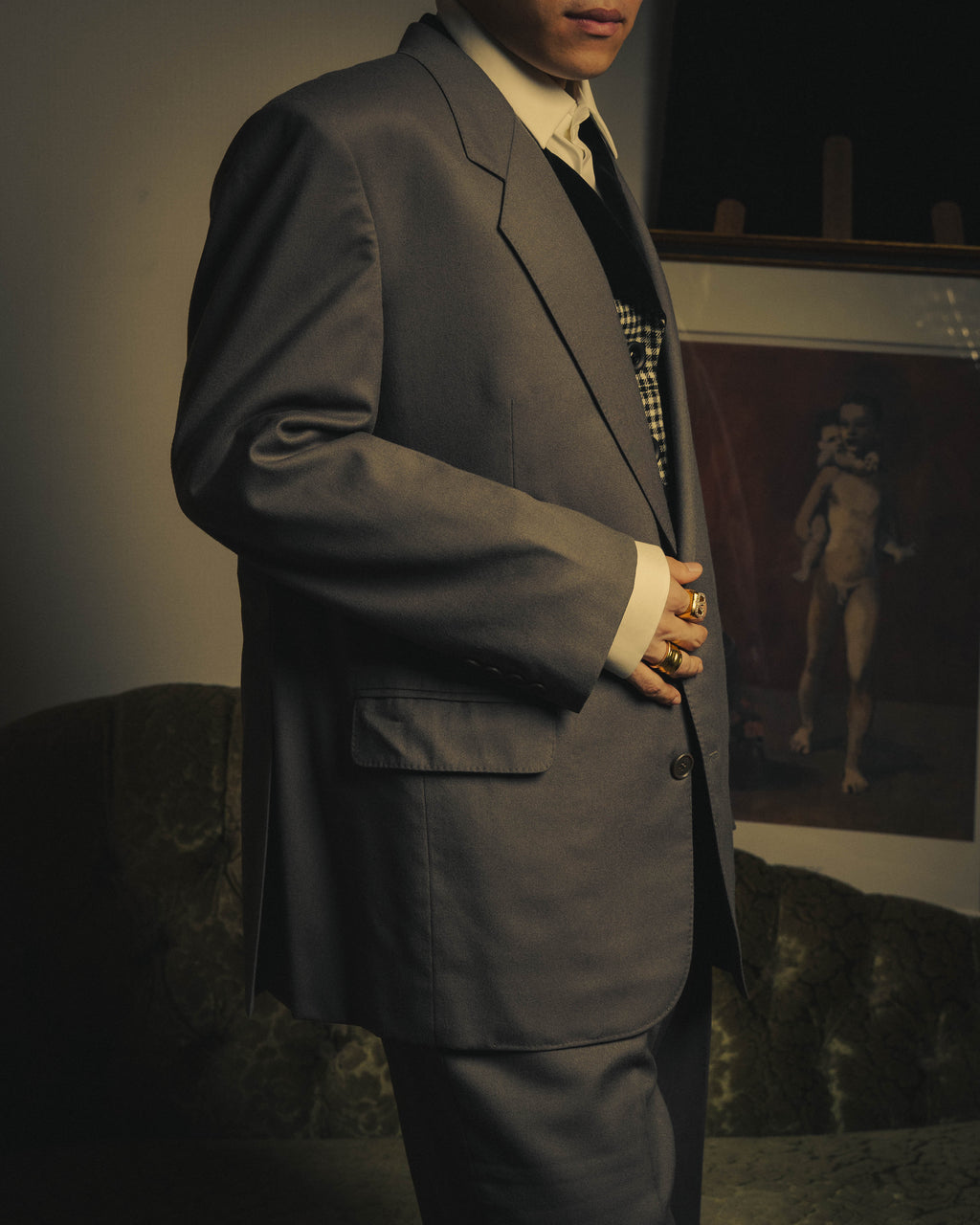 –SPECIAL– "Christian Dior" 80's-90's Classically tailored wool two-piece suit