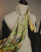 “Salvatore Ferragamo” 80’s-90’s Golf motif silk twill scarf