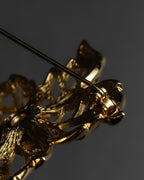 "Christian Dior" Floral motif gold brooch