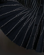 "Alexandar McQueen" Waist-shape detail vertical stitch cardigan