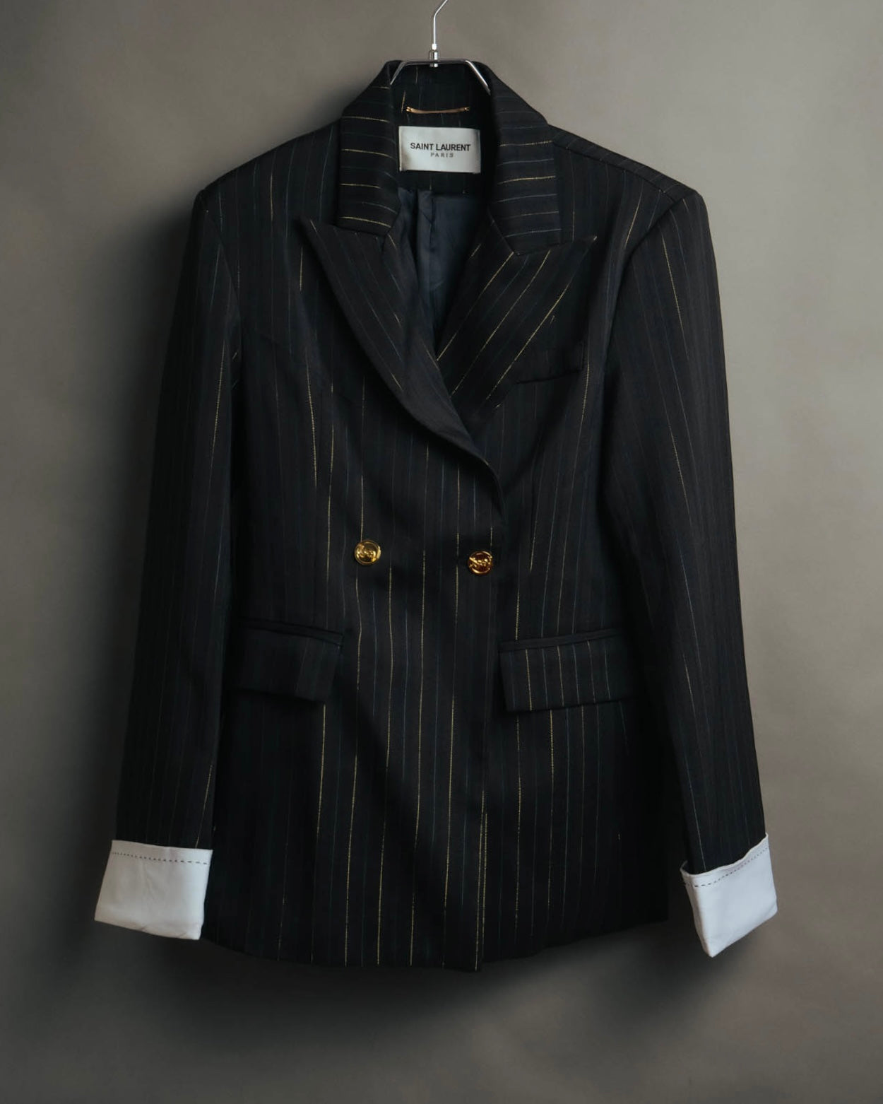 -SPECIAL-“SAINT LAURENT” 18's- Modern pinstripe double breasted jacket