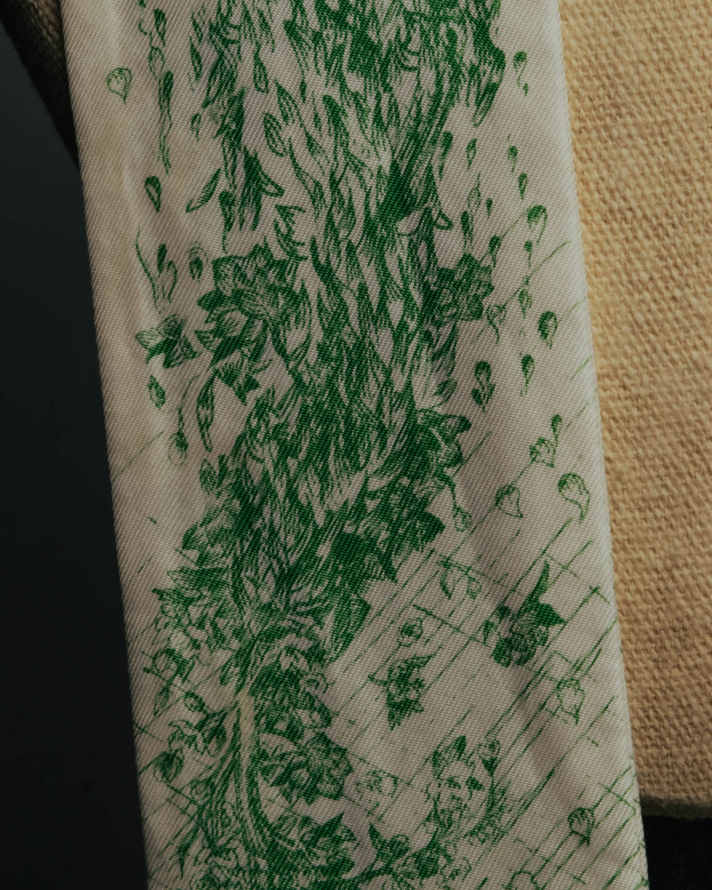 "DIOR" Green printed silk mitzah scarf