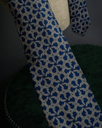 "HERMES" Saddlery anchor chain motif silk neck tie