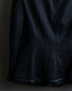 "Alexandar McQueen" Fur trimmed design shaped tailored jacket