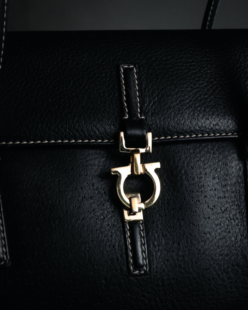 “Salvatore Ferragamo” 90's–00's Gancini leather handbag