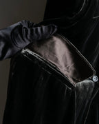 "FERAUD" Vintage velour glossy black tailored jacket