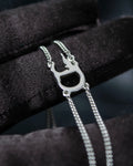“Christian Dior” CD motif double silver chain bracelet