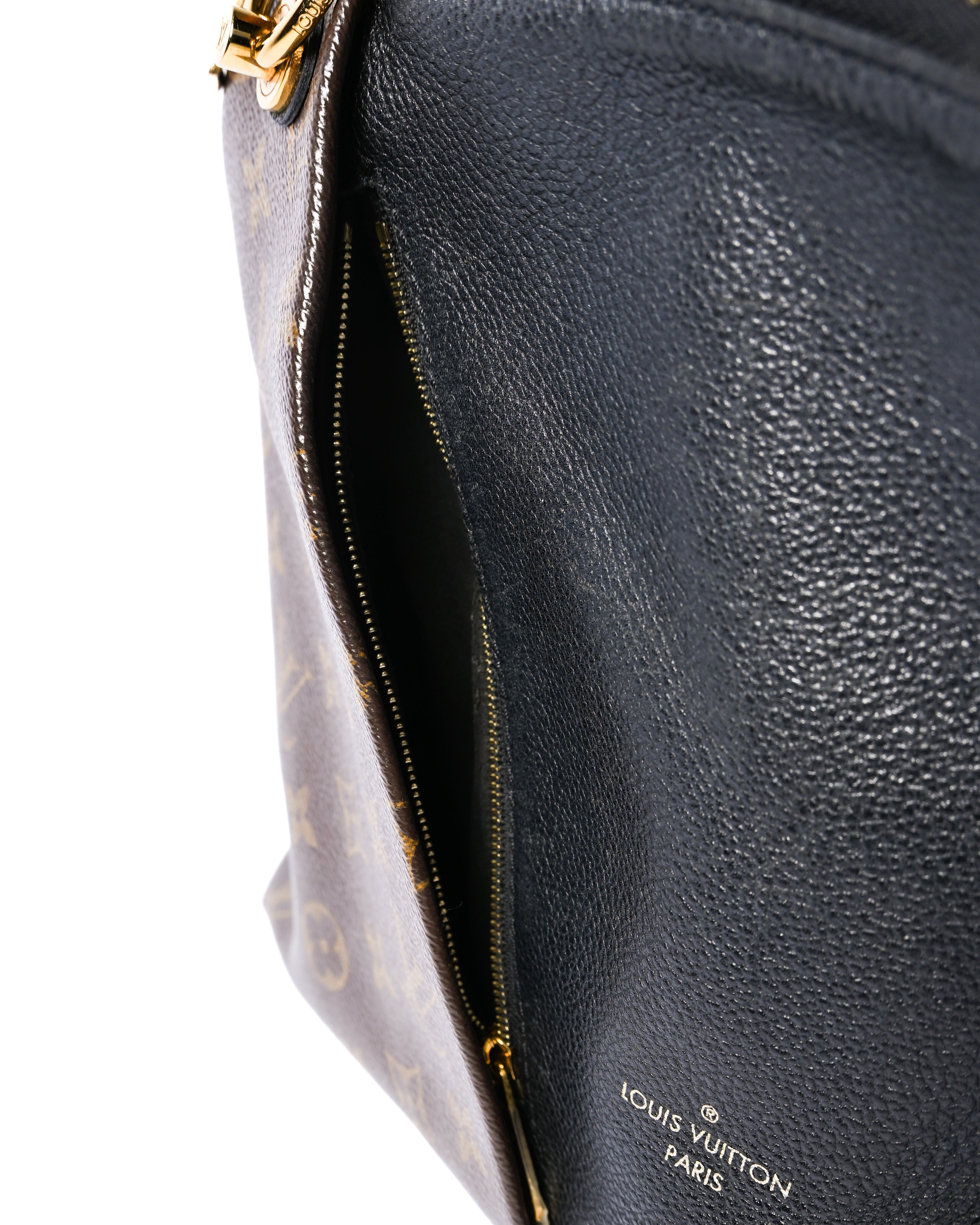 LOUIS VUITTON/ “V Tote mm” Monogram Canvas & Leather Handbag