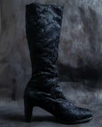 "YVES SAINT LAURENT" Botanical pattern square toe long boots