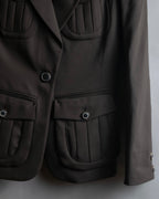 "GIVENCHY" Military patch pocket detail tailored jacket