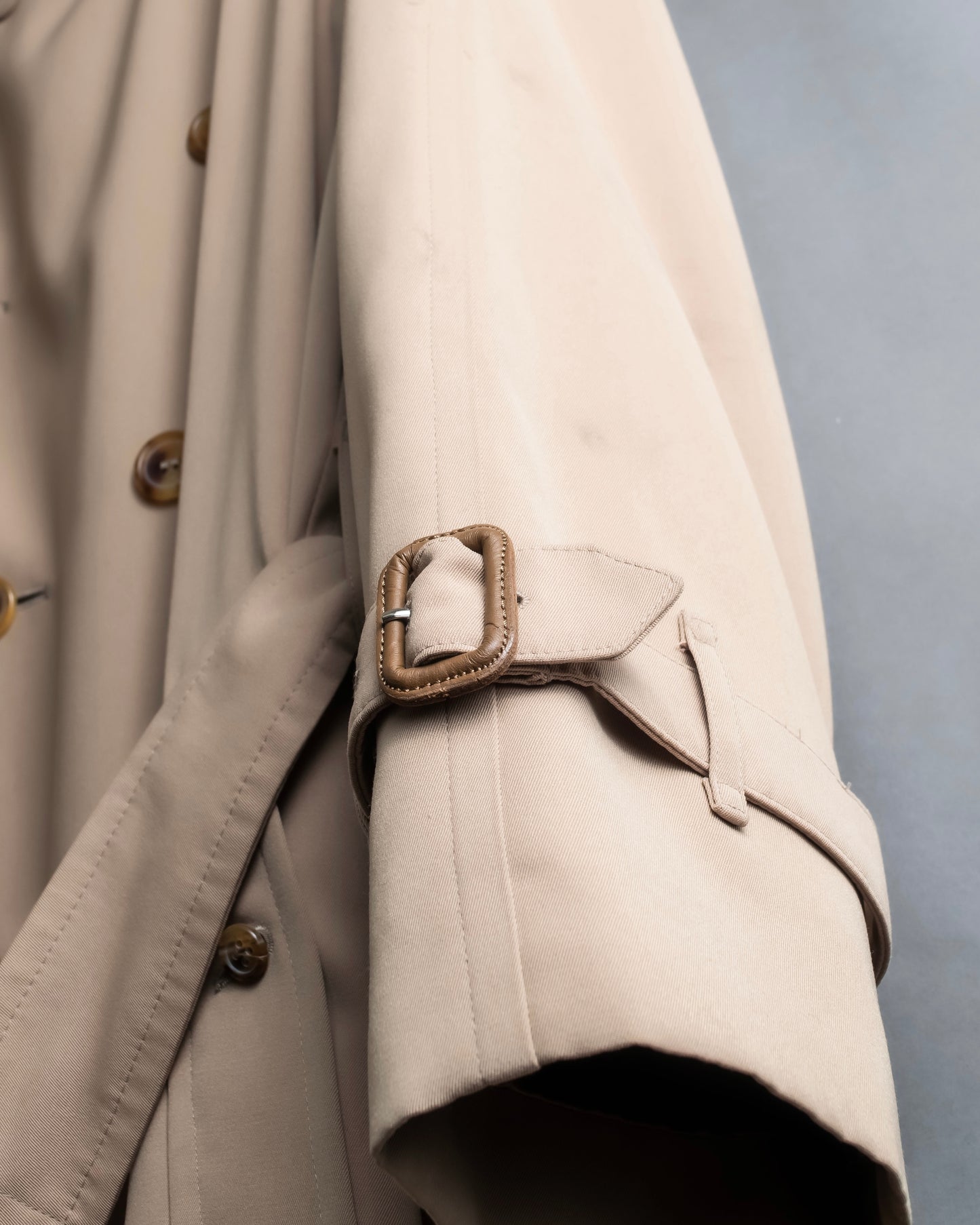 "BURBERRY" Military detail belted maxi length trench coat