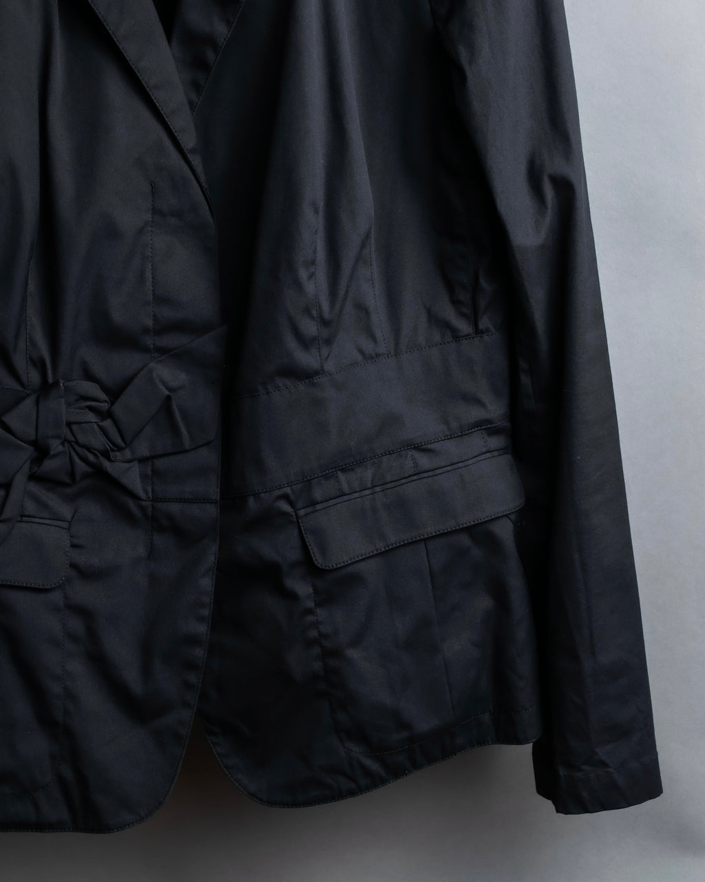 "PRADA" gathered detail cotton tailored jacket