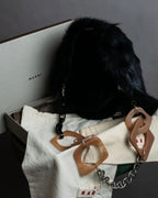 "MARNI" Faux fur collar＆mixed material docking accessory
