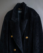 "GUCCI" 80's Gold button design brushed wool long chester coat