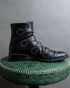 "GIVENCHY" Belt and stud design leather boots