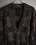 “Yves Saint Laurent” 80’s-90’s geometric knit cardigan