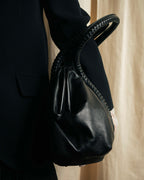 "Salvatore Ferragamo" Draping design lace-up detail leather bag