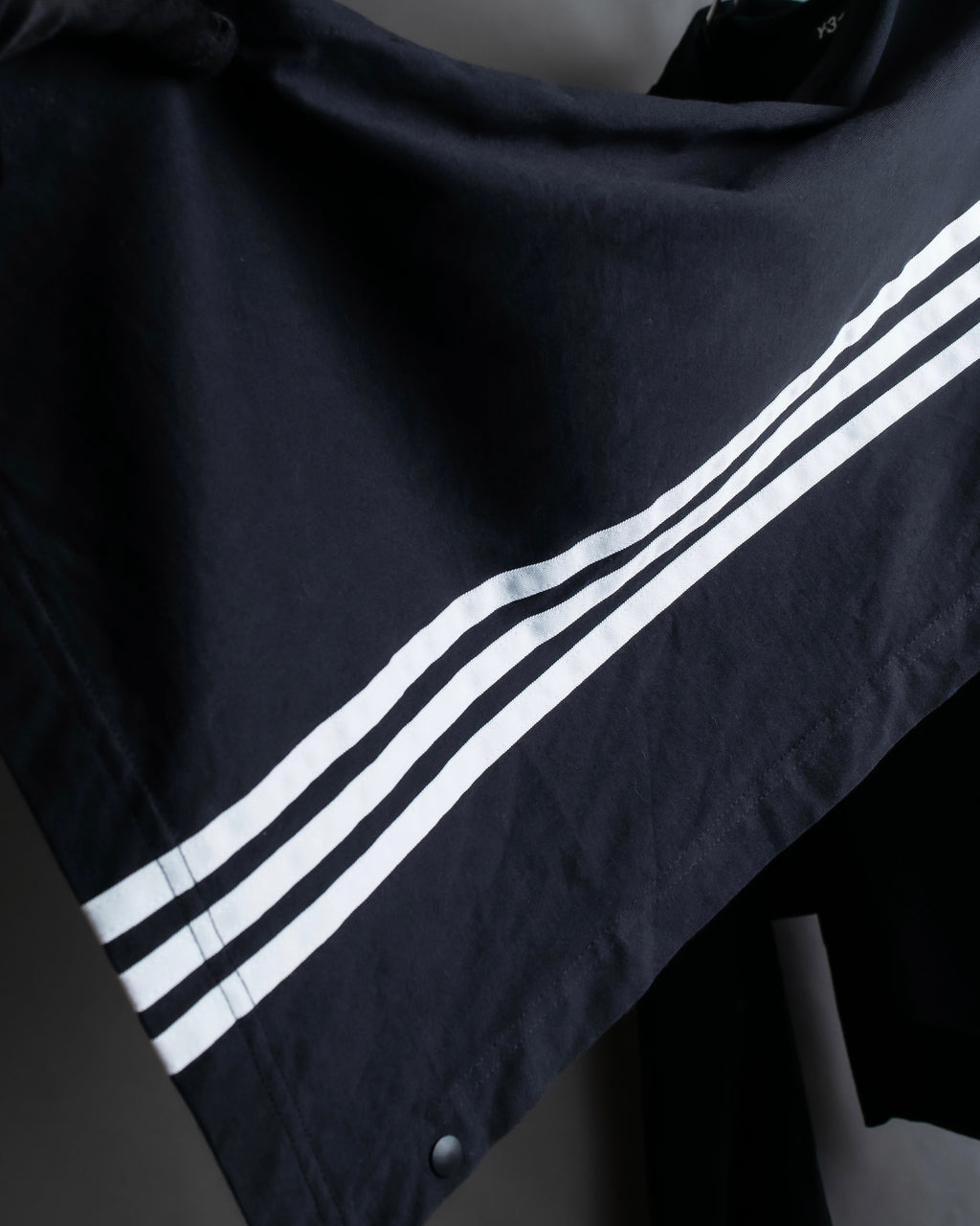 "Y-3" Asymmetrical three-stripes wrap dress