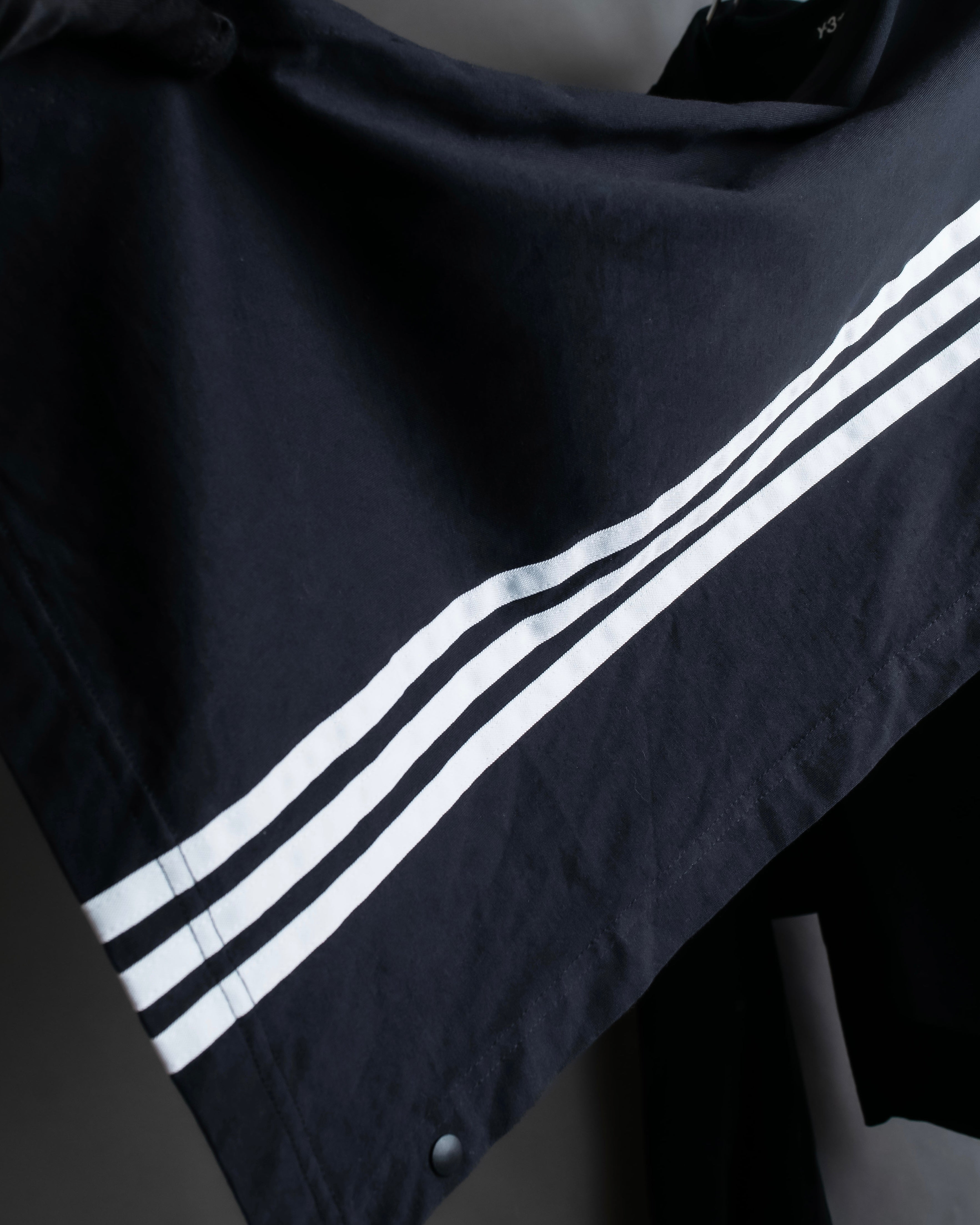 "Y-3" Asymmetrical three-stripes wrap dress