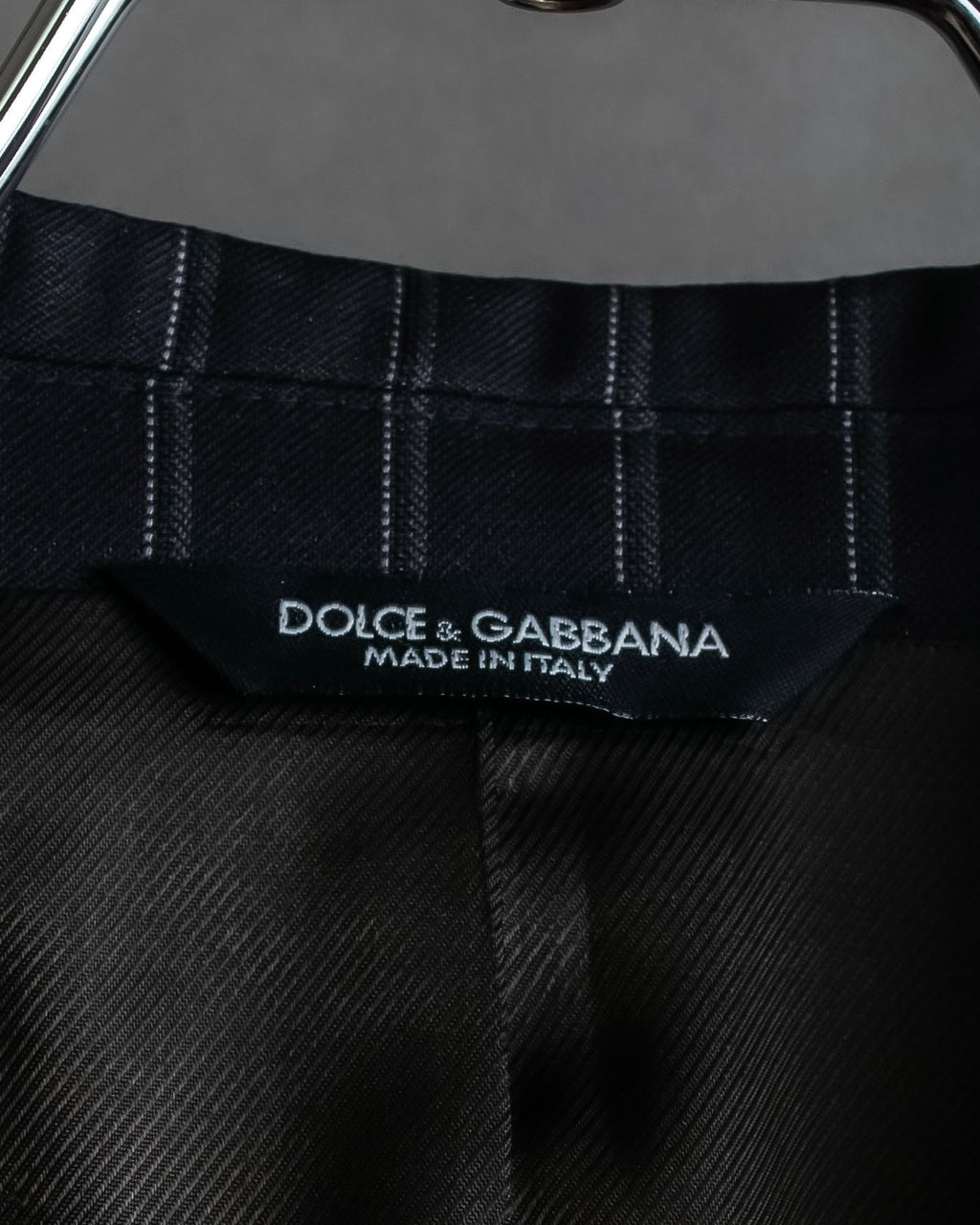 "Dolce & Gabbana" Pinstripe vertical lines emphasized tailored jacket