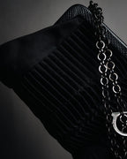 "Salvatore Ferragamo" 00’s-10’s tiger’s eye satin pleated chain bag